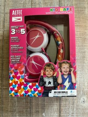 Altec Lansing Kid Safe Wired Over-Ear Headphones — Pink